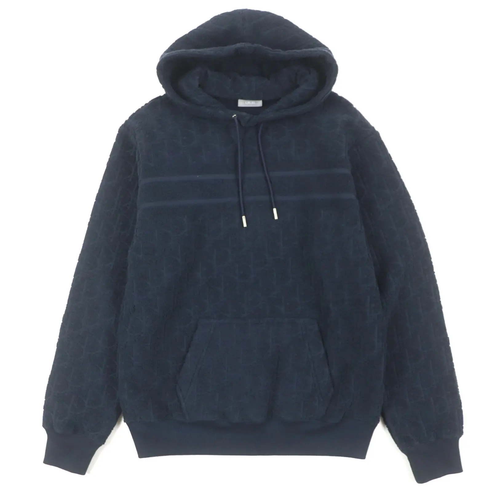 Pre-owned Dior Cotton Small Leather Goods Oblique pile fleece hoodie