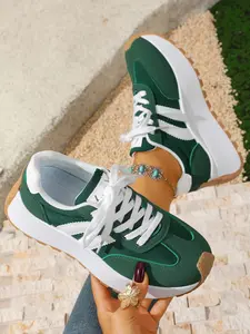 Women's Thick Sole Sporty Running Shoes, Retro Style Sneakers, Comfortable & Durable Design, Perfect for Daily Wear