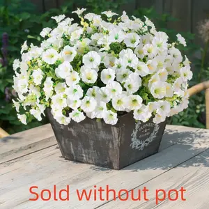 Artificial Flower, 16pcs Faux Flower without Pot, Decorative Flower for Home Garden Party Wedding Balcony, Home Decor Supplies, Fake Flowers Outdoor