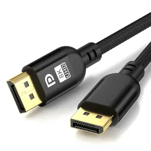 Diyanisly 8K DisplayPort Cable 6.6FT, Braided High-Speed DP 1.4 Cable, Support 32.4Gbps 8K@60Hz 4K@120Hz 2K@240Hz, High Refresh Rate Durable Flexible Cord for HDR DSC, Gaming Monitor/Graphics Card etc