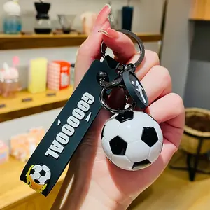 2 Piece Set World Cup Football Keychain For Bags Lanyard Motorcycle Car Keyring Bag Accessories Unisex Decoration, Ca Prop 65 Compliant