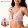 Deangelmon Women's Front Closure Elasticity Bralette, Easy On & Off, Light Support, Deep V-Neck Racerback, Stretchy Comfy, Seamless T-Shirt Bra, Adjustable, Underwire-Free, Unlined, Elasticity Bralettes