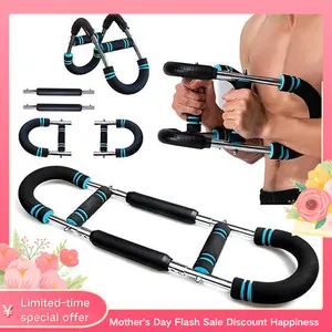 [ FaddishDeal ] Arm Trainer Strengthen Chest and Arm Muscles Workout Men's Fitness Trainer Detachable Adjustable Resistance Portable Power Twister Bar Home Fitness Equipment fitness level arm trainer chest exercise adjustable arm