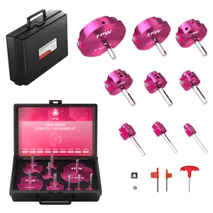 Triple-Blade PVC Pipe Reamer Kit (9 Sizes) – Durable, Carbide Inserts for Precise Cuts & Leak-Free Joints Cutting Heavy Duty Hardware home work Inside Pipe Cutter Tool Kit