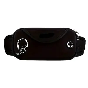 Unisex Reflective High-quality Waist Bag - Fashionable Black Waist Bag, Suitable for Hiking, Fitness And Night Running. Durable Zipper Closure, Perfect for Outdoor Activities