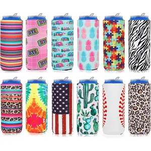 12 Pack  Can Coolers Sleeves Neoprene Drink Cooler Sleeves,for Standard 12 Ounce Cans  Coolers for Parties, Events or  (Classic collocation B)
