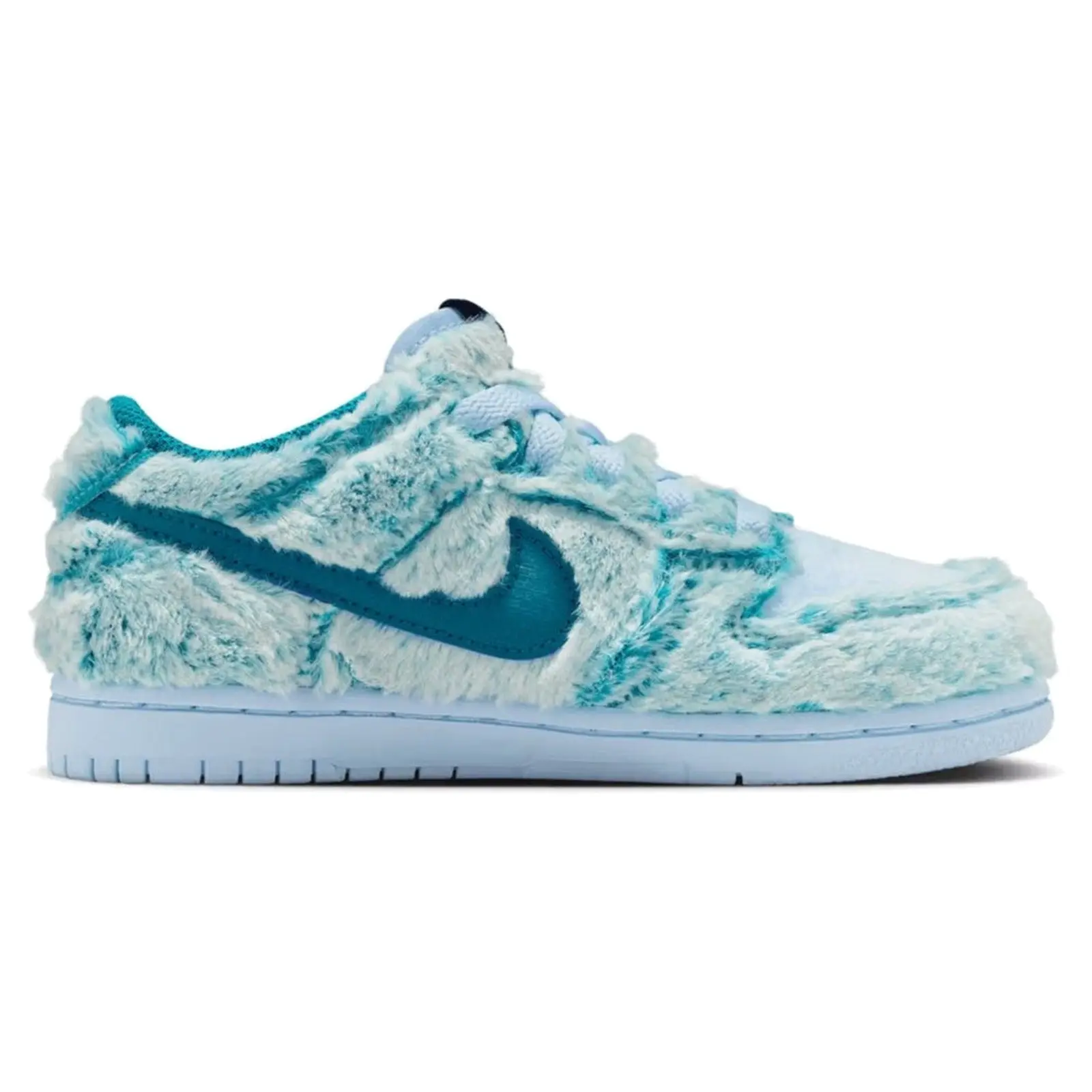 Nike Dunk Low Abominable Snowman Celestine Green Fuzzy Sneaker  IM7171-301 Authentic Youth Gradeschool Casual Comfort Shoe Keychain for Women, Women's Shoes
