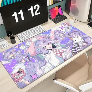 Cute Girl tenko shibuki Mouse Pad Design XXL 1000×500mm 900×400mm 800×400mm 600x300mm Large Gaming Mouse Pad - Extended, Thick, Non-Slip Rubber Base Desk Mat with Precision Stitched Edges - Washable Large Desk Pad