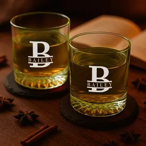 Custom Boxed Whiskey Set, Luxury Bourbon Gift Box, Men’s Gift Idea, Custom Bar Set, Engraved Bourbon Glasses, Luxury Whiskey Set, Customized Coasters, Chic Gift Idea, Gifts for Him, Customized Set