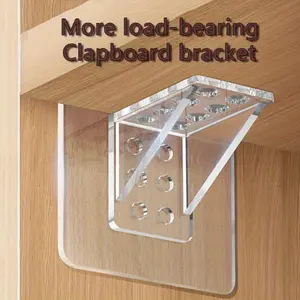 2Pcs Self Adhesive, Strong Partition Holders for Kitchen Cabinets, Book Shelves & Closet Brackets! Heavy Duty Shelf Pegs - Punch Free