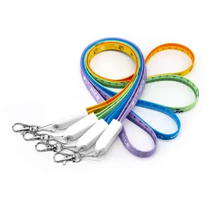 Polyester Lanyard 3 In 1 USB Charging Cable, Multi Functional Logo Gadget for Daily Use Business Gifts And Promotional Supplies