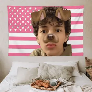 hamzah tapestry Funny Pink flag Poster Tapestry for College Dorm Decor, Outdoor Party, Patio Yard, Room Decor Merch