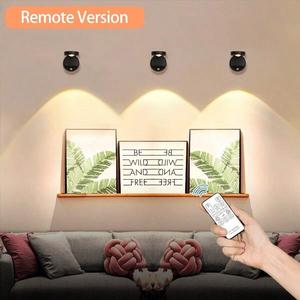 rechargeable wireless led wall mounted light, smart led wall light, remote control led wall lamp, suitable for home background wall painting lighting, modern design interior lighting