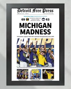 2026 Michigan Wolverines “Michigan Madness” NCAA Champions March Madness Celebration Poster, Unframed.