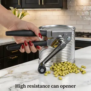 Heavy-Duty Manual Can Opener with Lever, Stainless Steel Construction for Kitchen,Home and Commercial Use, Ergonomic Non-Slip Grip for Easy Can Opening, KitchenGadgets, Kitchenware