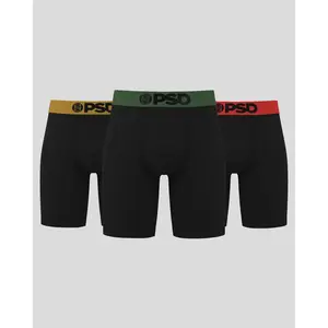 PSD Men's Holidaze Boxer Brief 3 Pack - Standard Length 7 Inch Inseam, Soft and Breathable Cotton Fabric