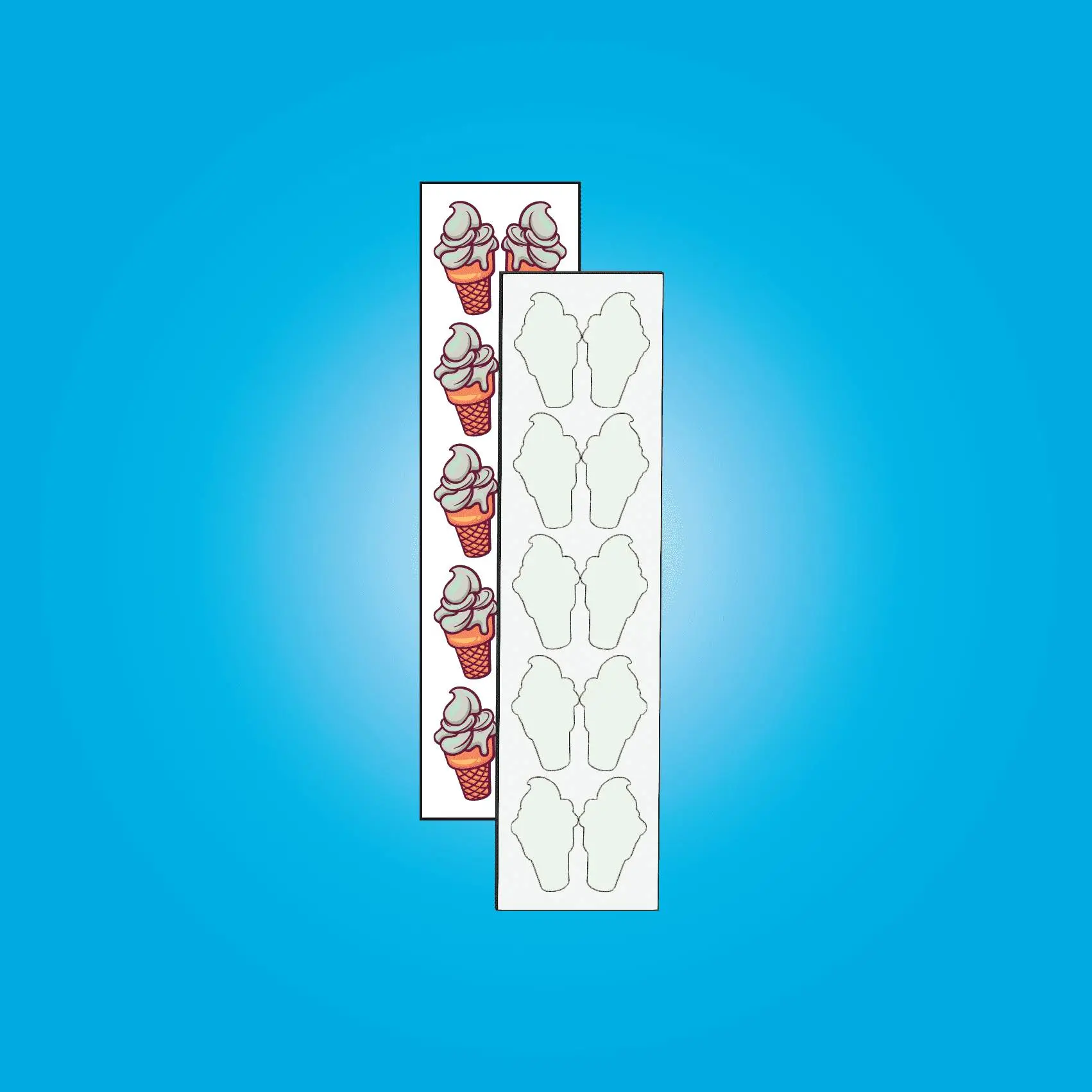 [10 - Pack] Ice Cream Cone - Sublimation Earring Blanks - Studs