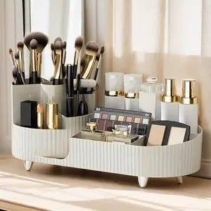 This 360° rotating cosmetic display box features five slots for storing makeup brushes, nail polish, and art supplies. The 360° rotation makes it easy to access items, and it fits perfectly on a vanity or in the bathroom. A thoughtful holiday gift.