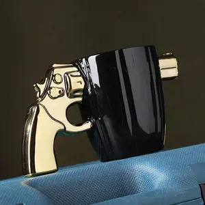 Creative Handheld Gun Shaped Coffee Mug, 1 Count 13oz Novelty Coffee Cup with Handle, Drinking Cup for Home Office Use, Gift for Dad