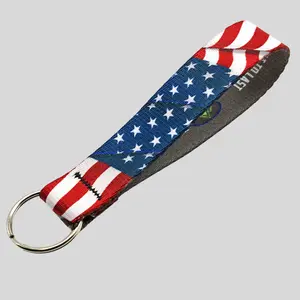 American Flag Car Keychain Wrist Lanyard