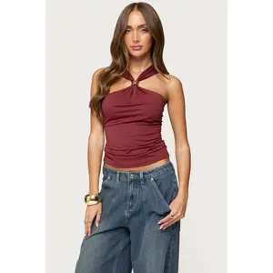 Cielle Wide Strap Gathered Top