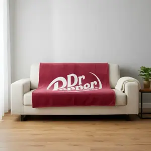 Dr Pepper Wine Logo Flannel Dad Blanket, Vintage Brand Warm Throw, Perfect Gift for Friends & Family, Home Decor, Travel & Camping Rug, Throw Blankets