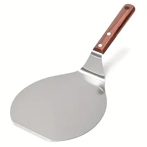 304 Stainless Steel Pizza Spatula with Wooden Handle, Heat-Resistant Pizza Paddle and Cake Turner, Durable Kitchen Baking Tool for Home and Professionals, Utensils
