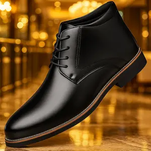 Men’s Classic Formal Mid-Top Dress Boots – Sleek Business Casual Office Shoes for Men