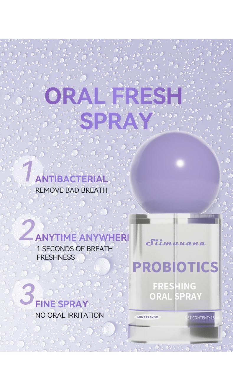 Probiotic Oral Spray 20ml - Fresh Breath & Oral Care, Sugar-Free, Portable,Breath Freshener for Long-Lasting Freshness & Oral Care Gentle