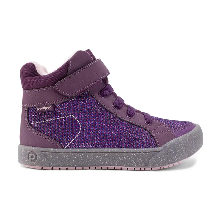 Pediped Logan - Flex Raspberry High-Top Sneakers for Toddlers - Warm Fleece Lining & Rugged Style - Approved by APMA