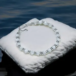 Natural SeaShells with Sterling Silver Bracelet - Size 6"