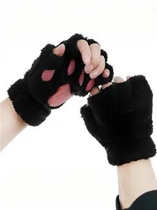 Cat Paws Gloves Fingerless Bear Furry Paw Cute Hand Gear Cosplay Costume Accessories
