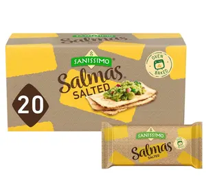Salmas Salted, 20 packs of 3 Crackers, Oven Baked Corn Crackers, Gluten Free, Non GMO, Kosher Certified