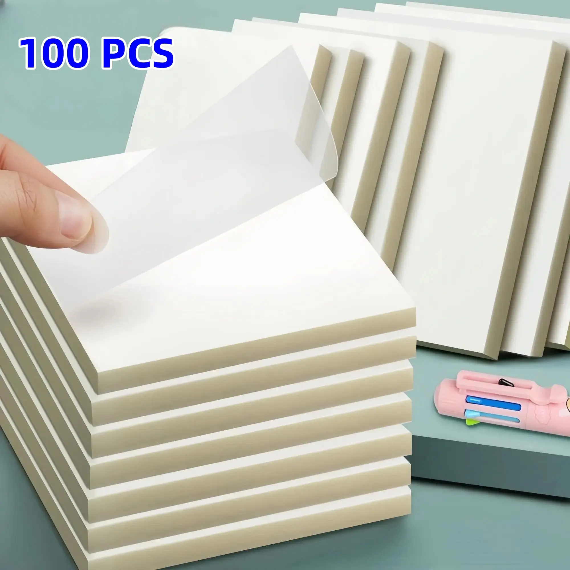 Transparent Notebooks, 100 Sheets Per Notebook, Transparent Pages, School Supplies Home Office Stationery, Desk Accessories, Notepad, Christmas Gift for Men Women