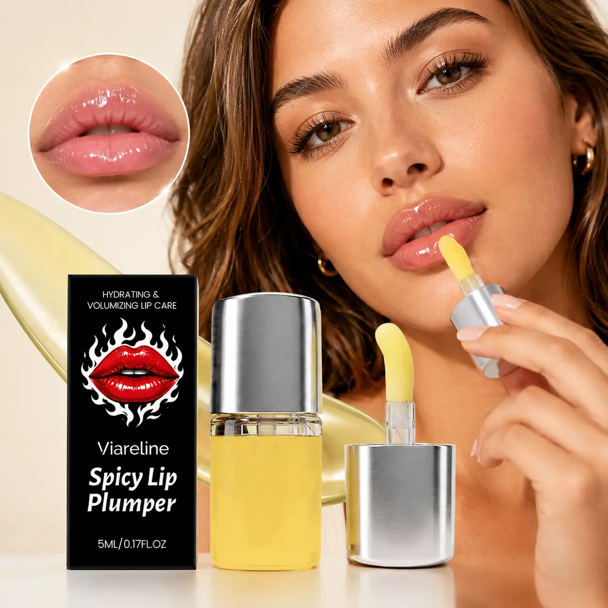 Spicy Lip Plumper 5ml Hydrating Volumizing Treatment for Fuller Looking Lips Moisturizing Care Dry Daily Makeup Routine Self and On the Go Beauty