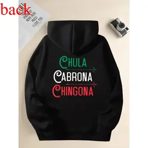 ToolHeaven Mexican Chola Chingona Hoodie Men's Long Sleeve Hooded Graphic Print Streetwear Baddie Aesthetic Aztec Latino Cultural Apparel Menswear Sweatshirts