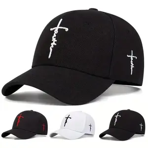 Faith Letter & Cross Embroidery Adjustable Baseball Cap - Stylish Sun Protection Hat for Men & Women, Perfect for Casual Outdoor Sports & Daily Wear