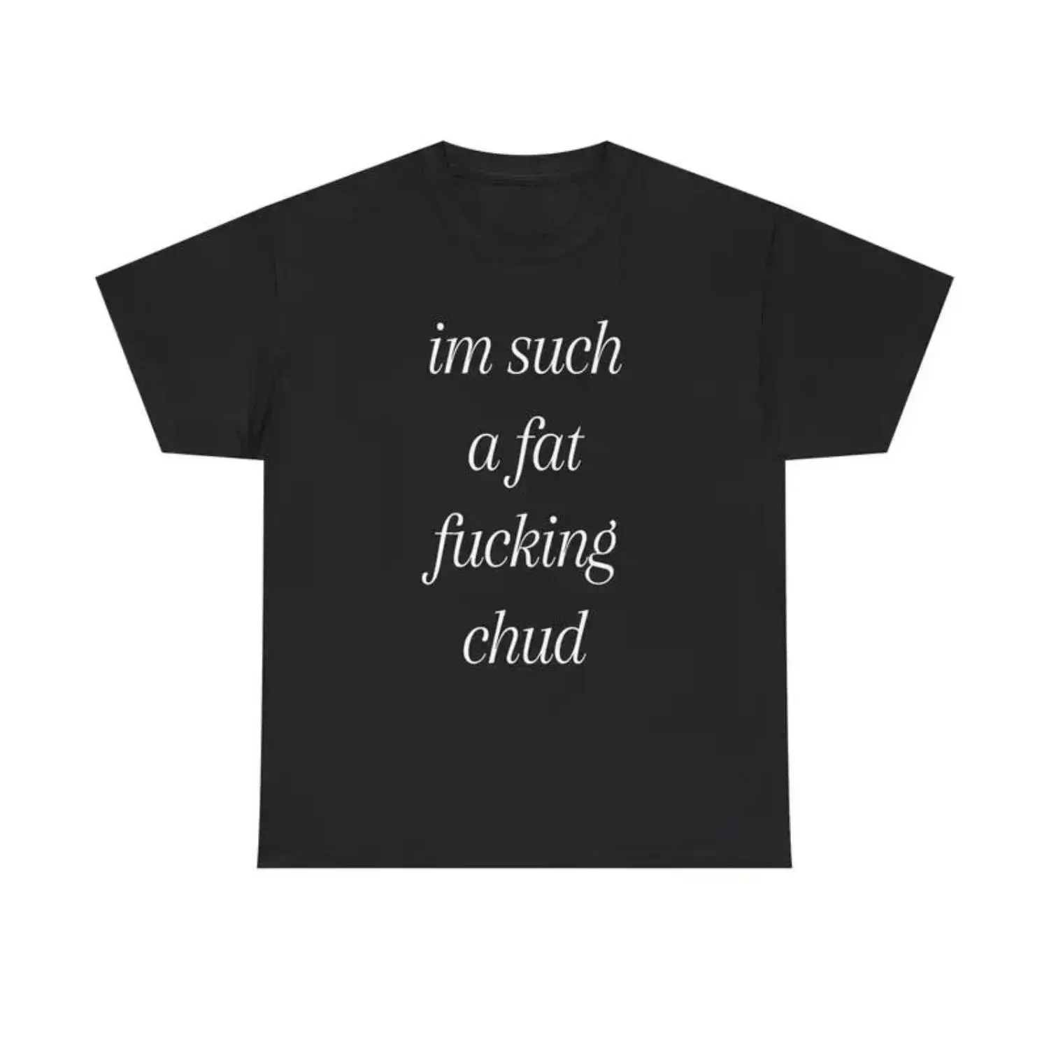 Men's Unisex Short-Sleeve Printed Chud Meme Text T-Shirt, Streetwear Casual Fit Cotton Tee, Bold Comfortable Everyday Wear, Shortsleeve, Round Neck, Tshirt, Text Graphic