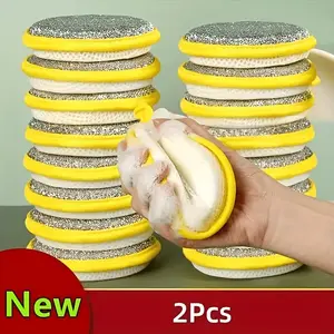 2-Piece Cleaning Sponge Set, Scrubber Sponges, Square Dishcloth, Minimalist Cloth, Sink Stove Cleaner, Washable Brush, Kitchen Cleaning Tools, Mixed Colors