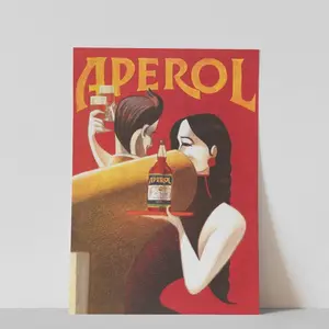 Aperol Vintage Poster Art: Couple Dancing, Bar Decor |Framless Poster N