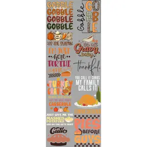Turkey Day DTF Transfers Gang Sheet 22” wide x 60” long DTF Gang Sheet