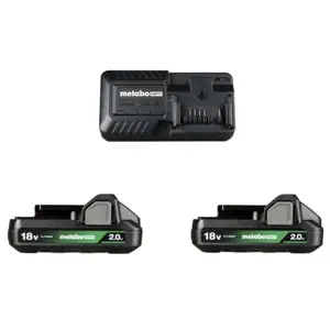 METABO HPT CHARGER AND (2) 18V 2.0Ah Batteries Kit UC18YKSLS