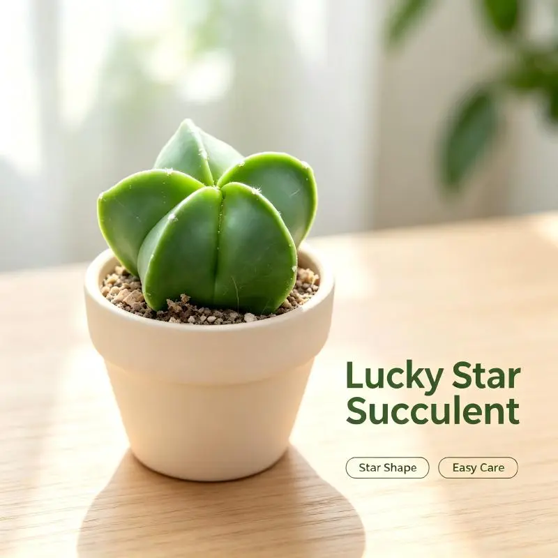 Crassula Lucky Star Succulent that resembles stars. It prefers bright light, is easy to care for, and can be used as an indoor potted plant, desktop decoration, or glass container plant. Mature plants grow to a height of 2-4 inches.