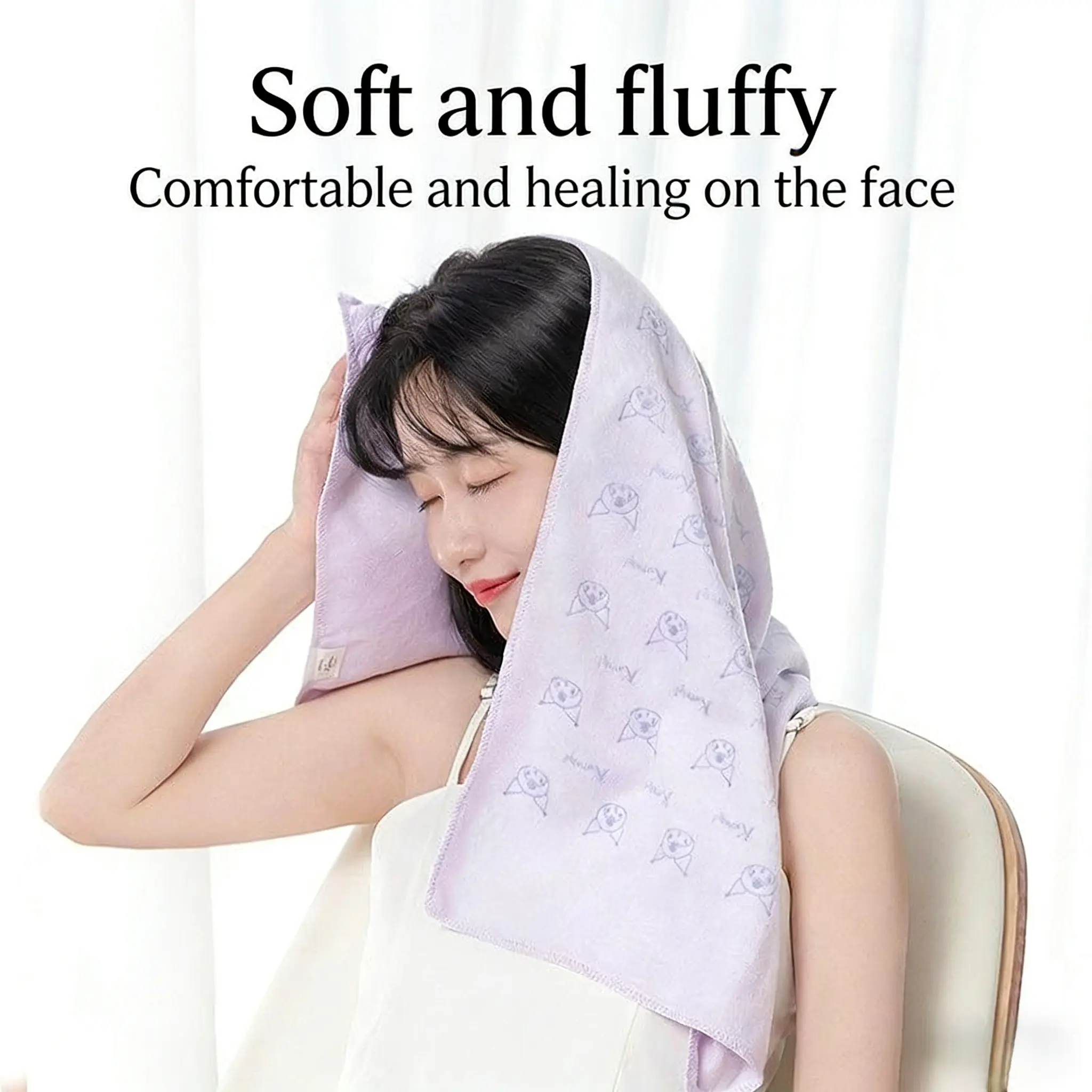 MINISO SR Characters Microfiber Towel Set - Ultra-Soft, Quick-Drying, Anti-Bacterial Home & Bath Towel, Cute Character Design New Year Gift for Mom, Summer Essential Bathroom Home Supply