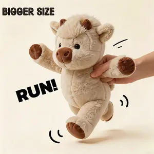 Big Size Running Series | 17.72inch Running Cow Stuffed Animal Plush Highland Cow Bull Toys Cattle Doll Birthday Gifts for Adults & Kids