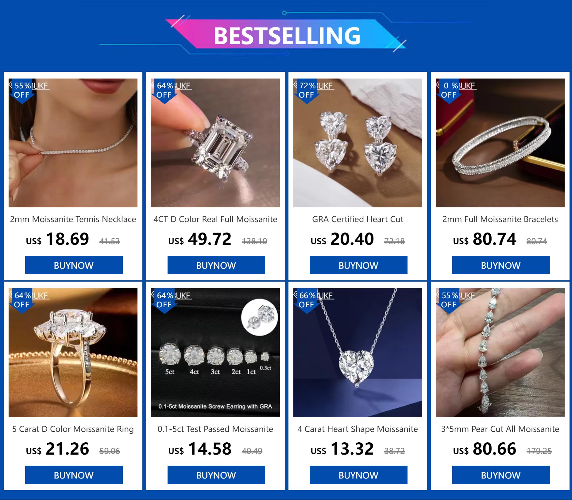 2.5-6.5mm Real Moissanite Tennis Necklace For Women Men D Color Lab Diamond S925 Silver Neck Chain Jewelry With GRA Certificate