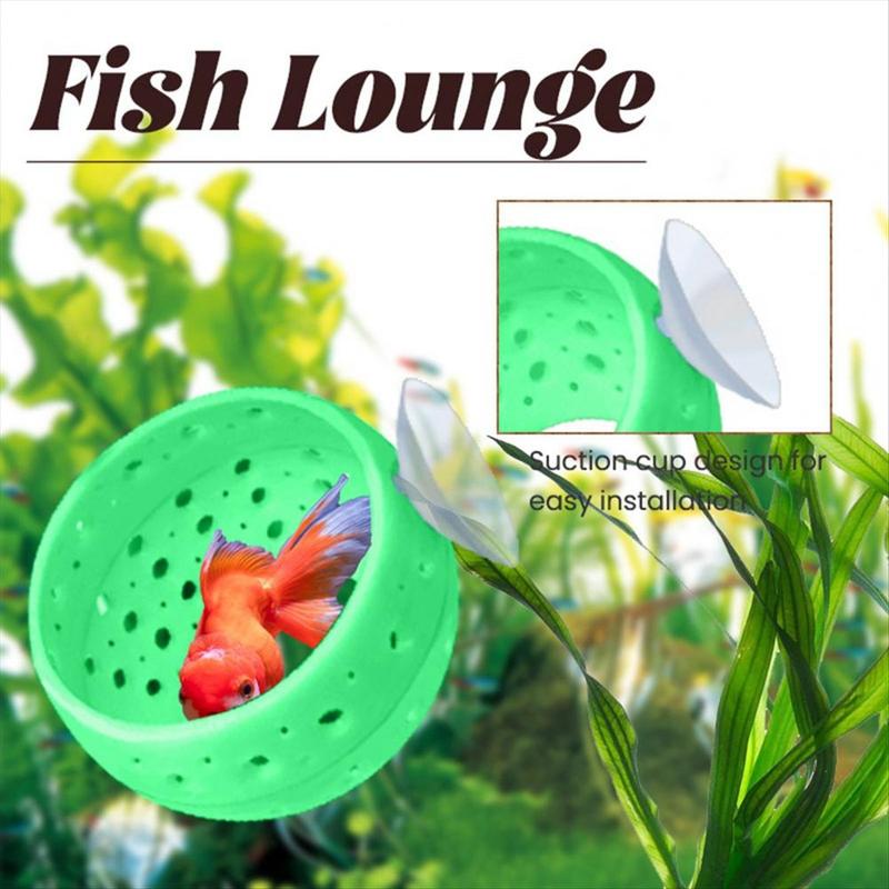 Fish Tank Accessory Small Hole Hollow Fish Cave Plastic Aquarium Decor with Suction Cup for Shrimp Fish Tank Pond Blue for Christmas New Year decorations