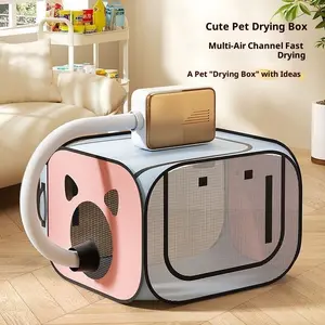 Cat Drying Box Household Pet Dryer with Multi-Air Channel Fast Drying for Cats and Small Dogs Foldable Design Ideal for Pet Care Grooming Products