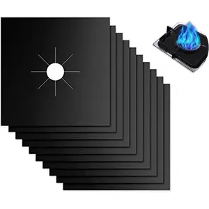 Gas Stove Burner Covers -10 Pack Non-Stick Stovetop Burner Liners Gas Range Protectors Size 10.6x 10.6 Inch Cuttable Dishwasher Safe Easy to Clean