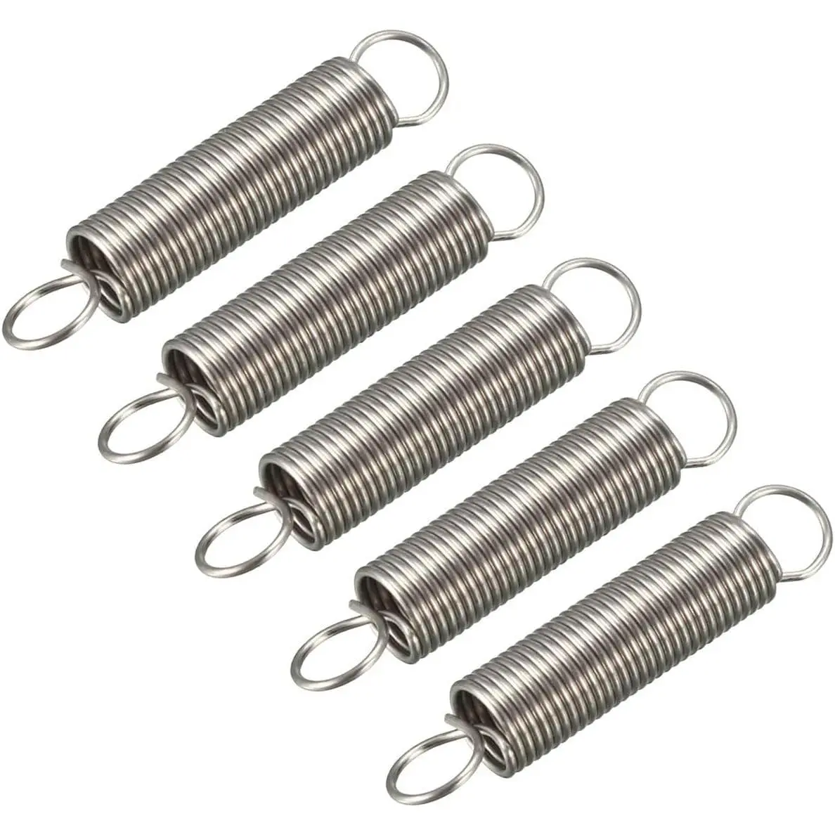 Extension Spring (0.4x4x20mm/0.016"x0.16"x0.79") 5Pcs, Stainless Steel Tension Spring Wire for Home Repair Construction Machinery